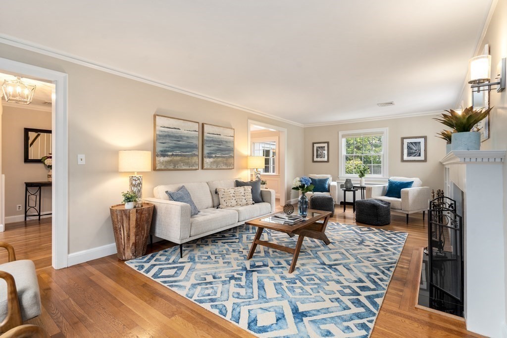 41 Janet Road Newton, MA 02459 - Photo 5 of 37 a living room with furniture fireplace and a window