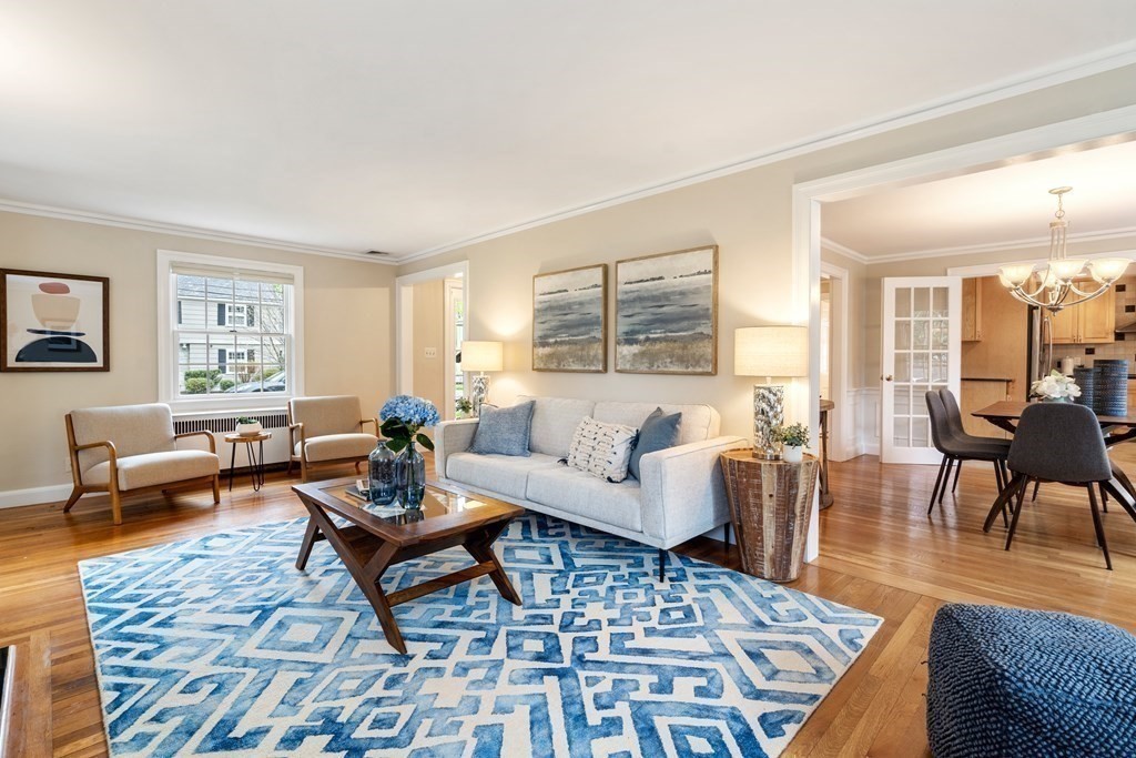 41 Janet Road Newton, MA 02459 - Photo 6 of 37 a living room with furniture and a rug