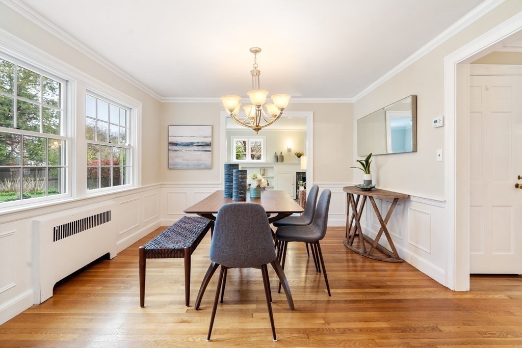 41 Janet Road Newton, MA 02459 - Photo 9 of 37 a view of a dining room with furniture window and wooden floor