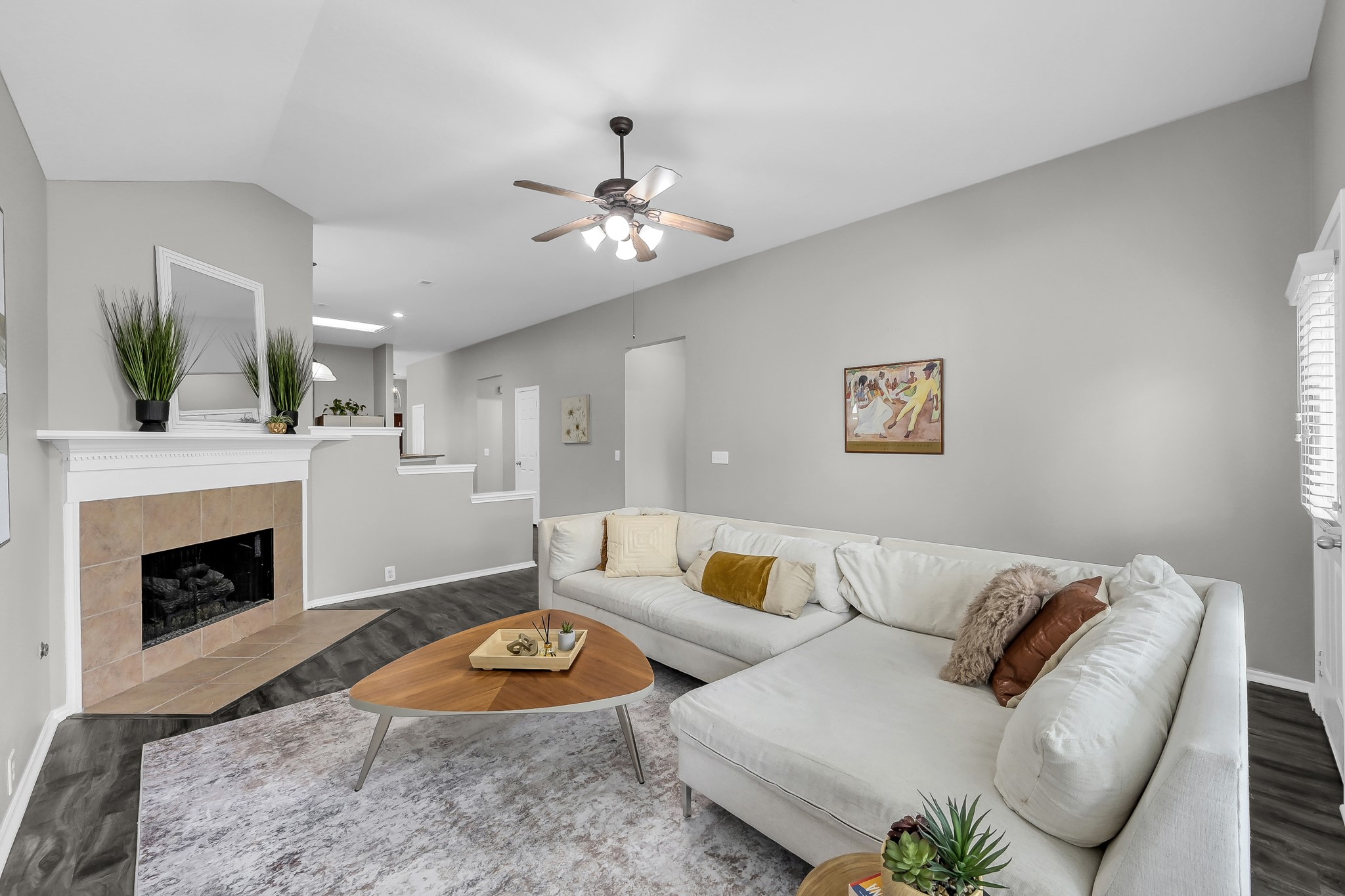 30206 Mesa Valley Drive Spring, TX 77386 - Photo 17 of 38 a living room with furniture and a fireplace