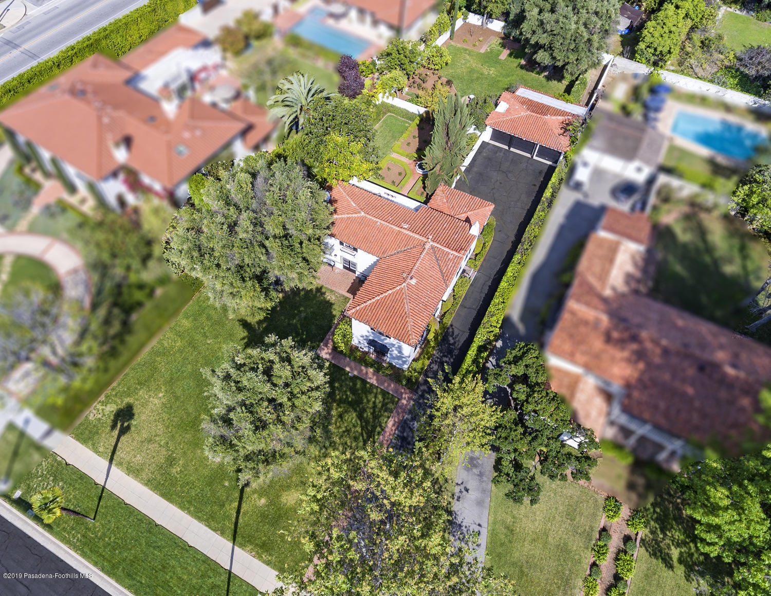 626 Chaucer Road San Marino, CA 91108 - Photo 30 of 31 an aerial view of a house with a yard