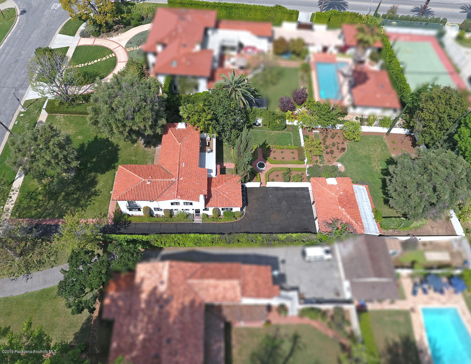 626 Chaucer Road San Marino, CA 91108 - Photo 31 of 31 an aerial view of a house with yard swimming pool and outdoor seating