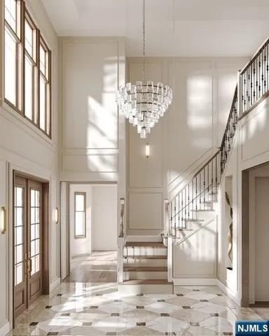 a view of entryway and hall with a window