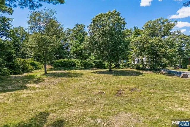 a view of a yard with swimming pool