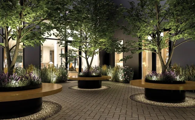 a view of a kitchen from the hallway