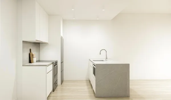 a bathroom with a bathtub and a sink