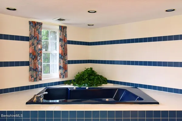 a bathroom with a bath tub and shower