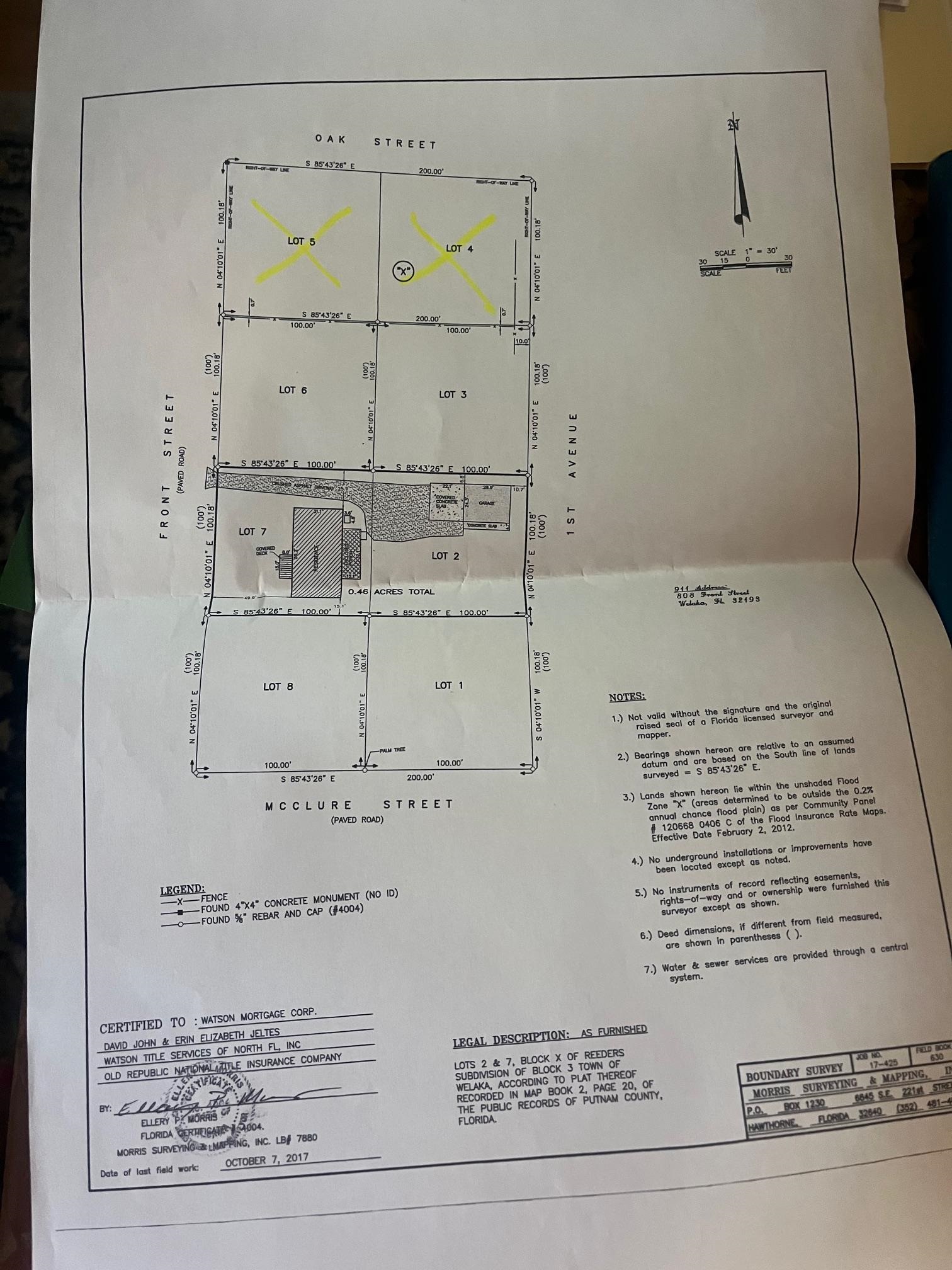 808 Front Street Welaka, FL 32193 - Photo 3 of 3 Map / location lots 1,2,3,6,7,8 are included in listing!Lots 4 and 5 NOT INCLUDED in this listing.