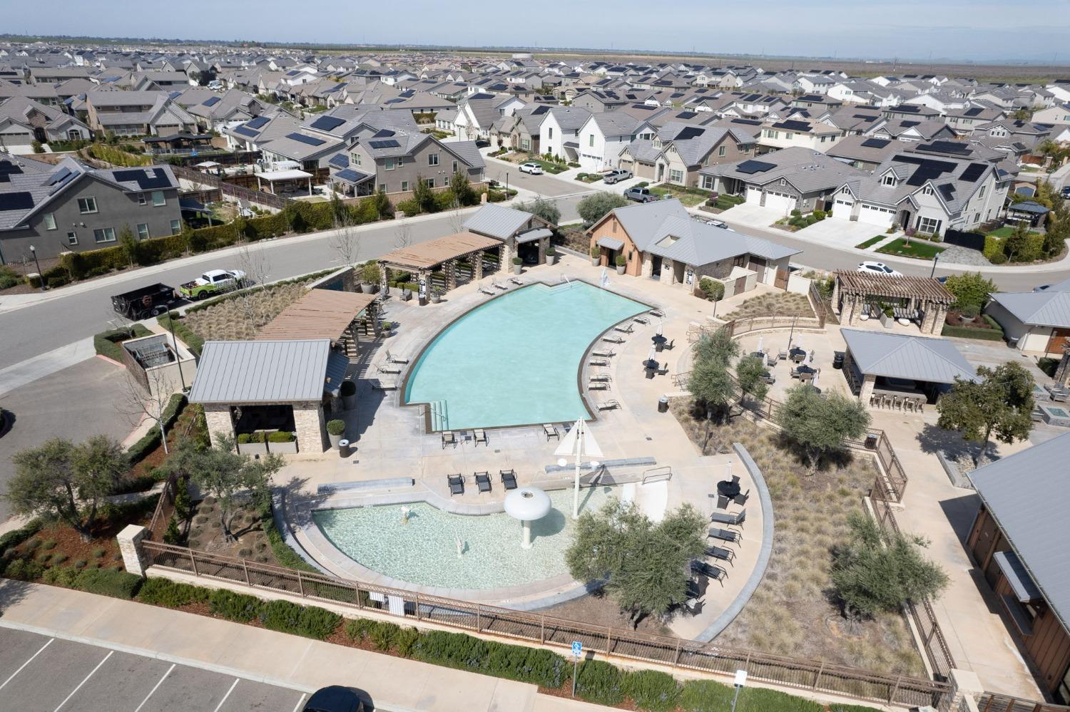 408 Grant Avenue West Madera, CA 93636 - Photo 39 of 42 an aerial view of a house with a swimming pool