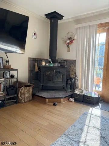 a living room with furniture gym equipment and a fireplace