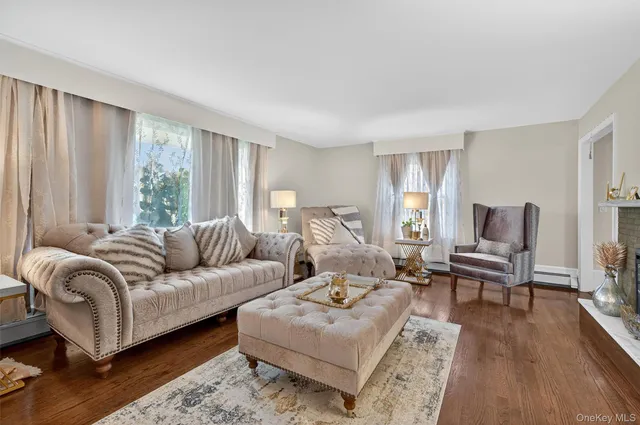 a living room with furniture and a couch