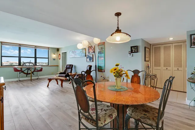 a view of a balcony with an ocean