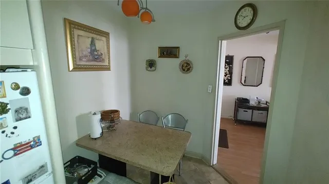 a view of dining area with furniture