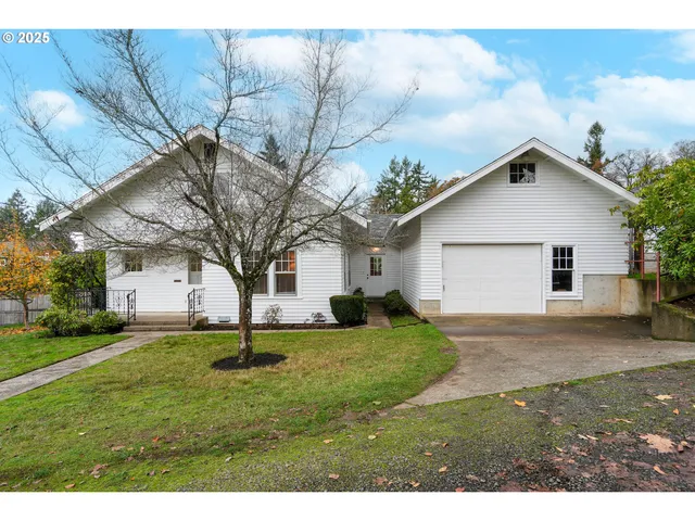 a house view with a garden space