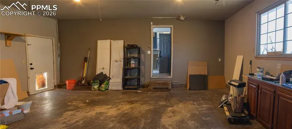 a view of a door and outdoor space