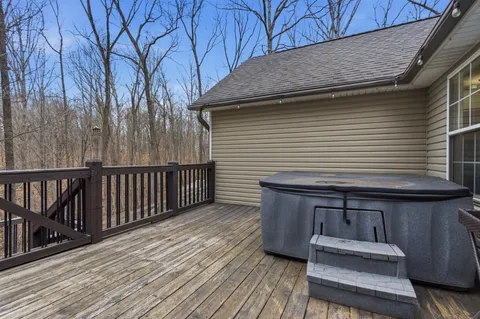 a view of wooden deck