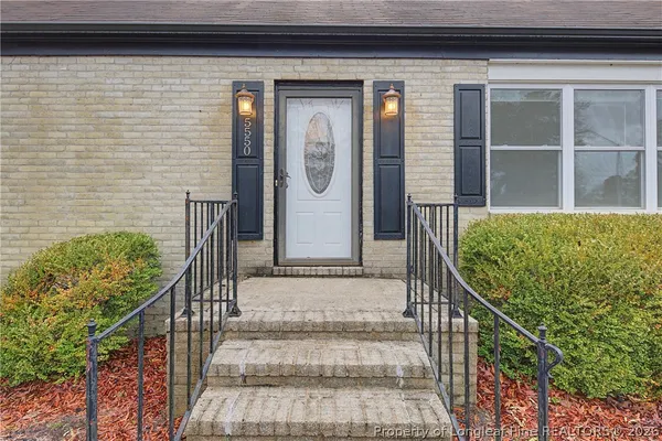a front view of a house with a window