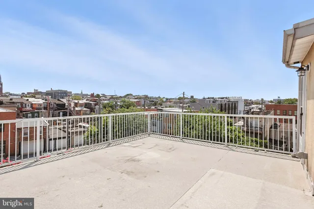 a view of a city from a terrace