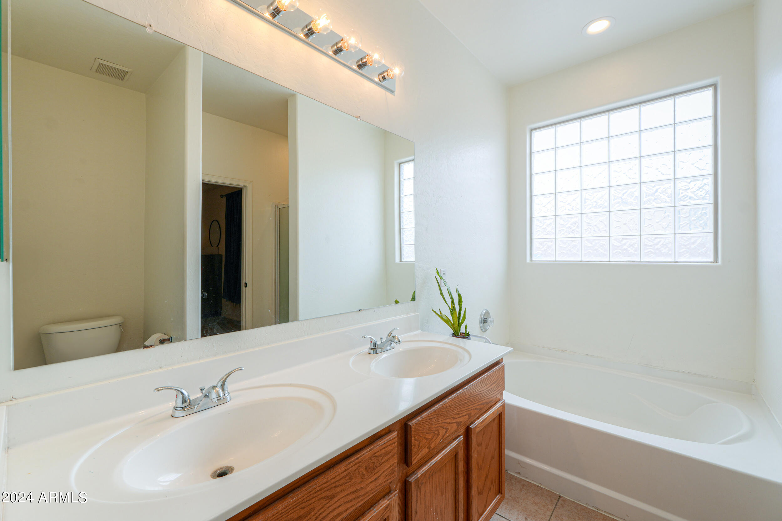 44236 Roth Road Maricopa, AZ 85138 - Photo 33 of 45 a bathroom with a tub sink and mirror