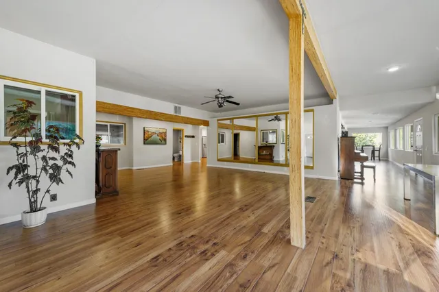 a view of a yard with trees