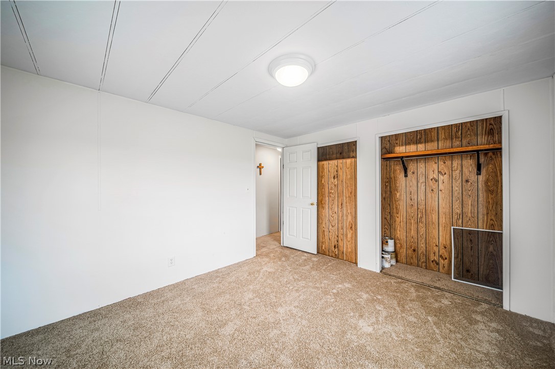 3501 Pymatuning Lake Road Andover, OH 44003 - Photo 34 of 36 Unfurnished bedroom with wood walls and carpet floors