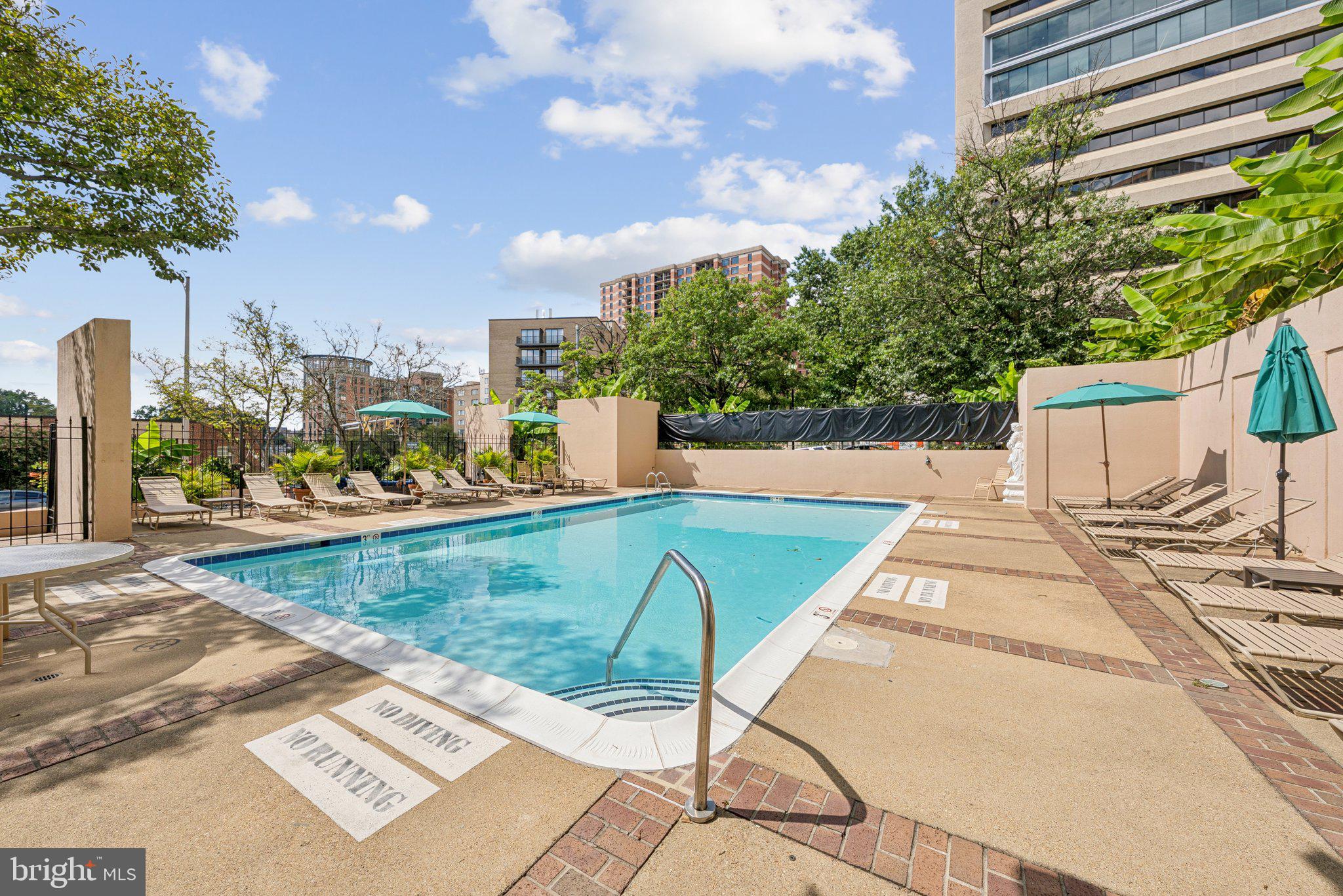 1301 North Courthouse Road, Unit 1810 Arlington, VA 22201 - Photo 25 of 29 a view of a swimming pool with a lounge chairs