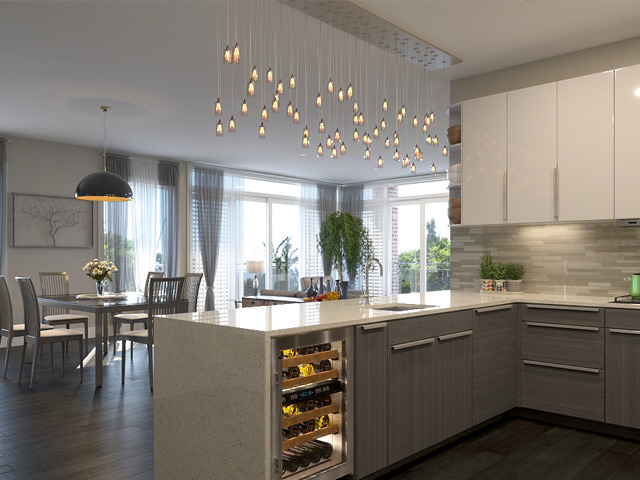236 South Racine Avenue, Unit 303 Chicago, IL 60607 - Photo 2 of 11 a kitchen with a table chairs stove and cabinets