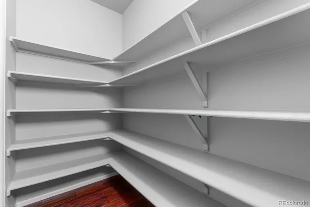 a storage room with empty racks