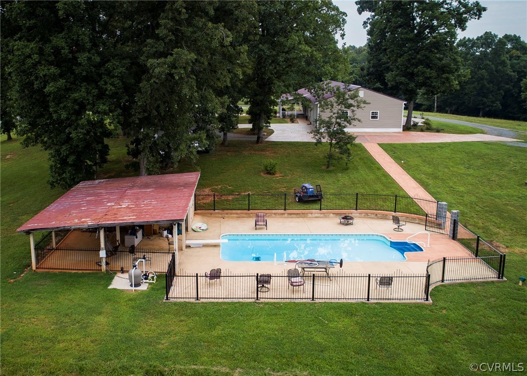 2518 Howardsville Road Buckingham, VA 23921 - Photo 6 of 41 an aerial view of a house with swimming pool garden and outdoor seating