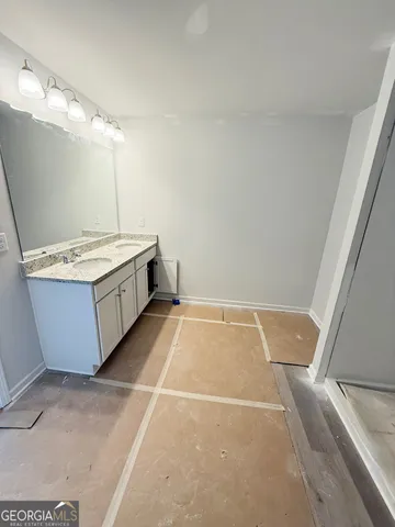 an empty room with windows