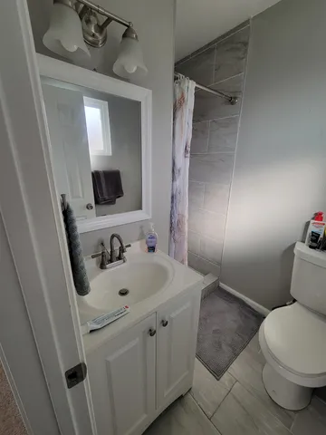 a bathroom with a shower