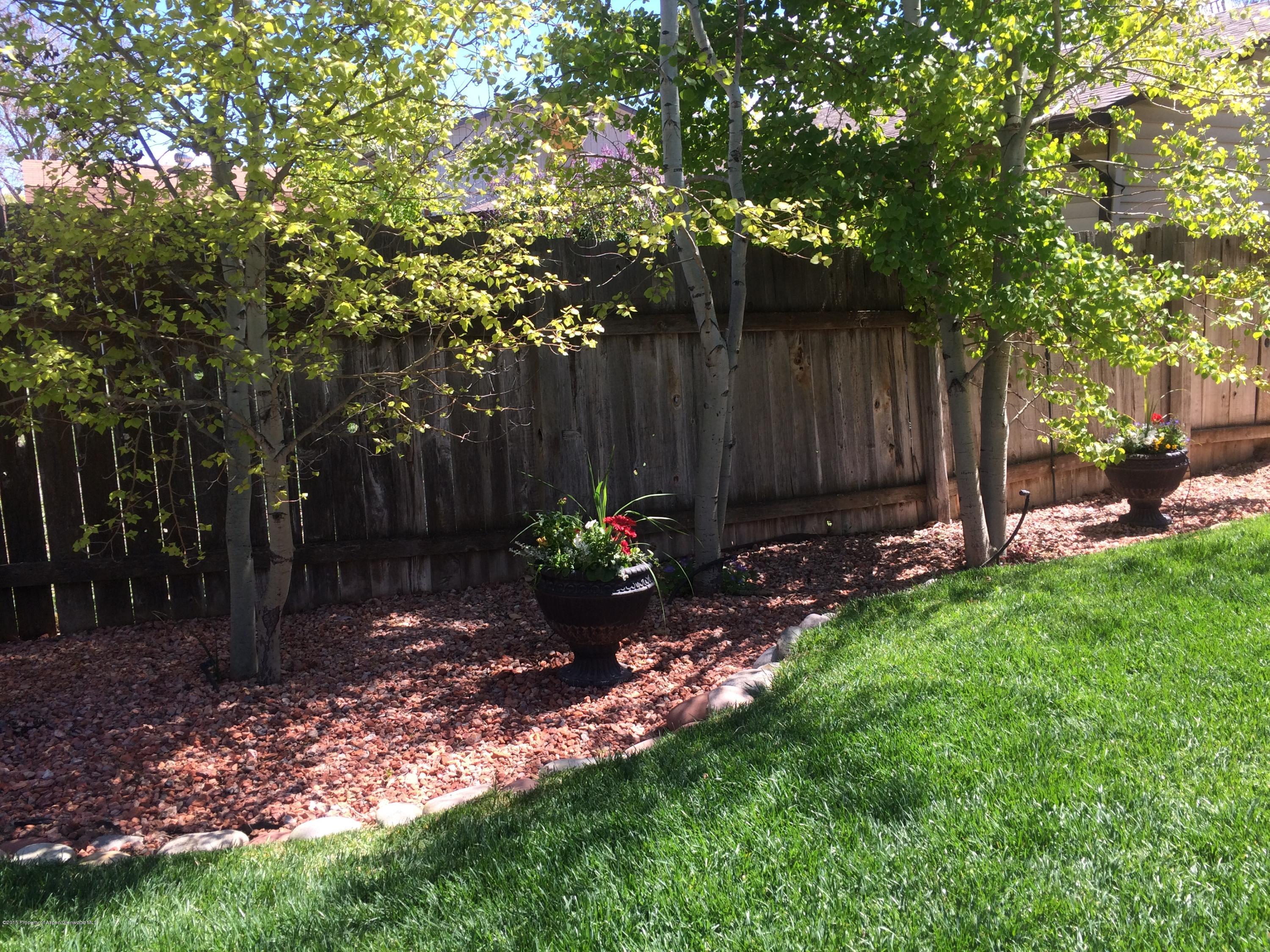 960 Cedar Drive Rifle, CO 81650 - Photo 25 of 27 a view of a backyard with potted plants and large trees
