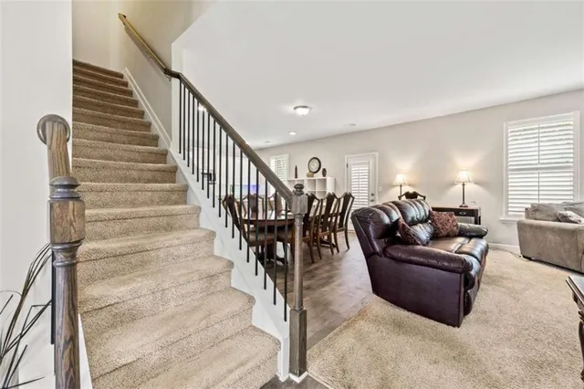 a living room with furniture