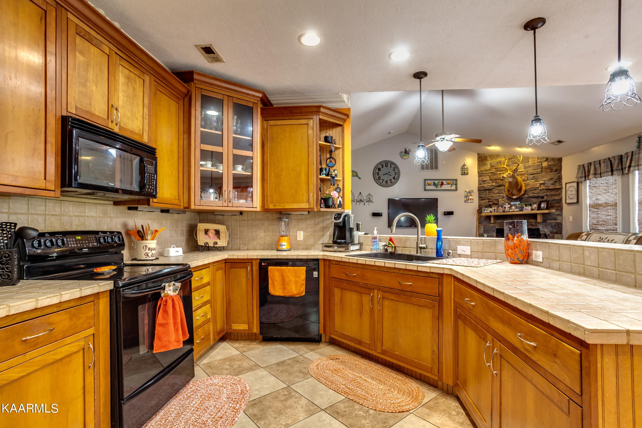 9601 Captain Smith Lane Corryton, TN 37721 - Photo 10 of 40 a kitchen with stainless steel appliances granite countertop wooden cabinets a sink a stove and a wooden floors