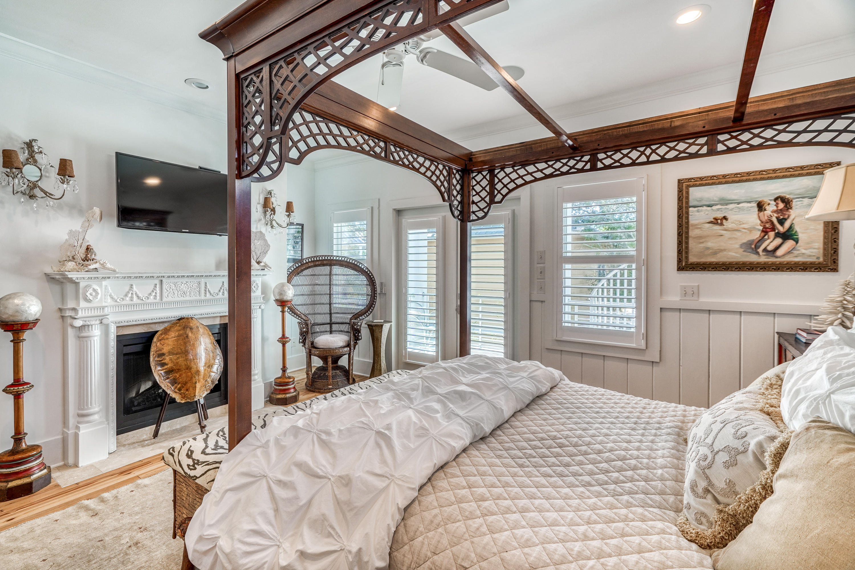 406 Defuniak Street Santa Rosa Beach, FL 32459 - Photo 38 of 87 a bedroom with a bed and a mirror