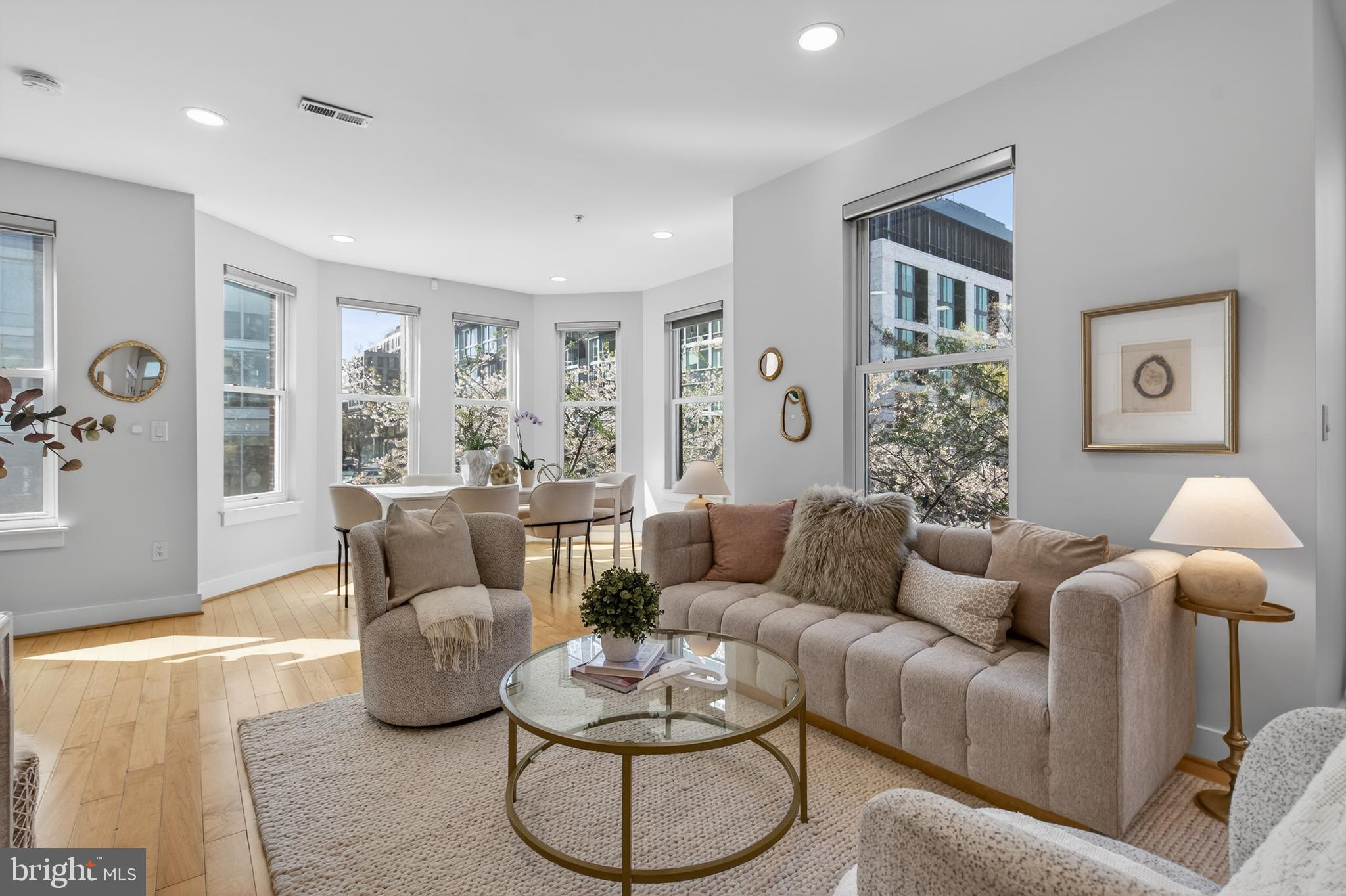 751 P Street Northwest, Unit 2 Washington, DC 20001 - Photo 10 of 39 Open Living Area with Bay Windows