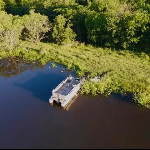 a view of a lake from a yard