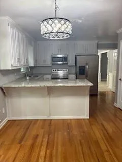 a view of a kitchen counter top space