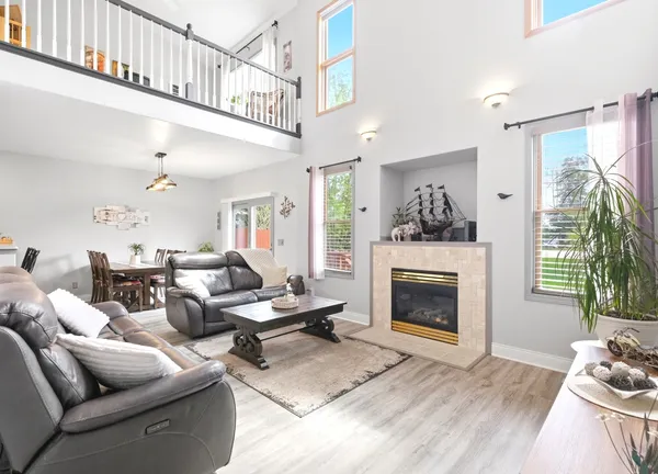 a living room with furniture