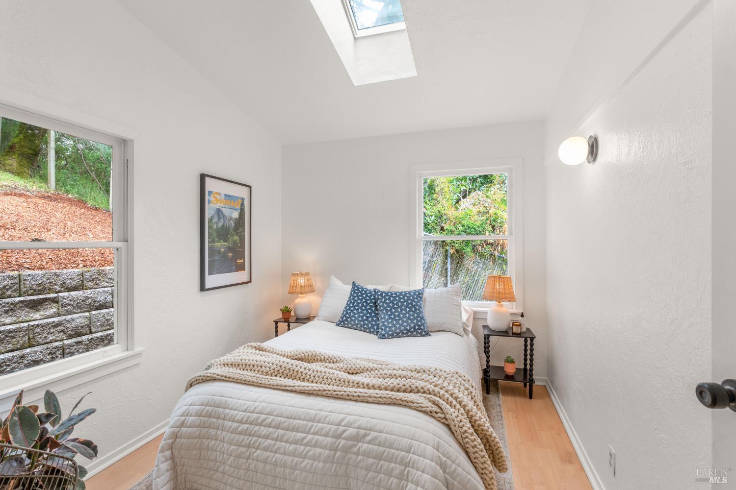 206 Bolinas Road Fairfax, CA 94930 - Photo 18 of 43 Bedroom 1 faces the backyard and has a skylight for extra natural light.