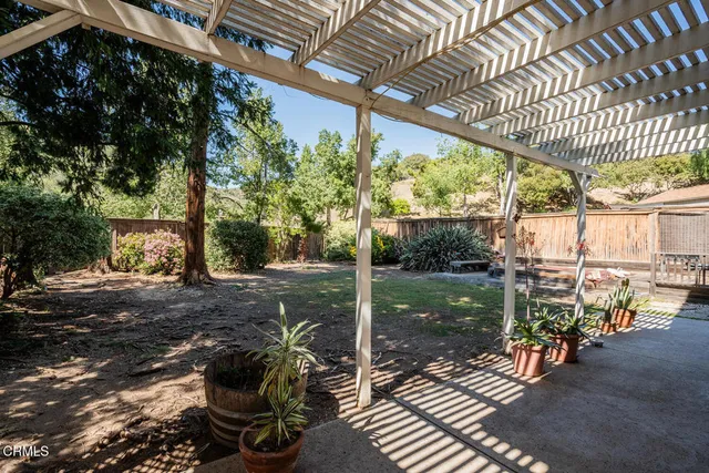 a view of a porch with garden
