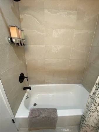 a bathroom with a tub