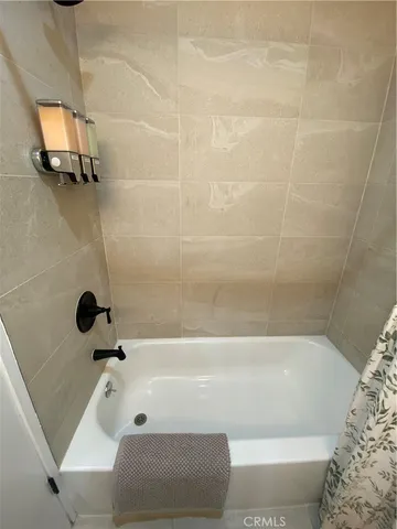 a bathroom with a tub