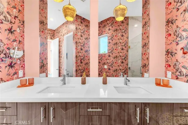 a kitchen with a stove and a microwave