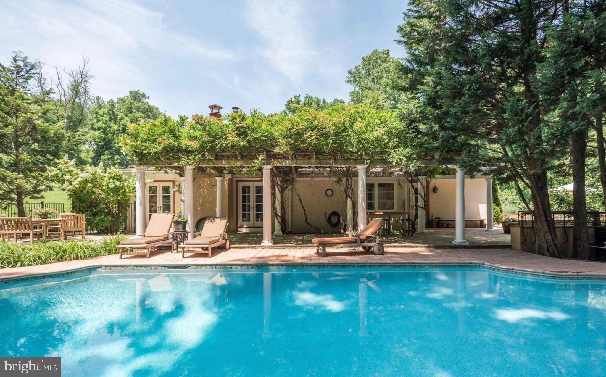 1127 Bellview Road McLean, VA 22102 - Photo 38 of 67 a view of a swimming pool with lawn chairs and plants