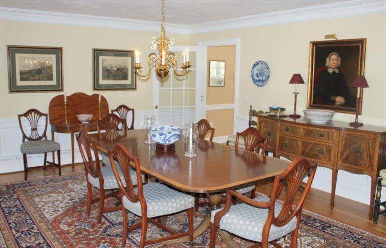 56 Farm Valley Road Osterville, MA 02655 - Photo 7 of 23 a view of a dining room with furniture and chandelier