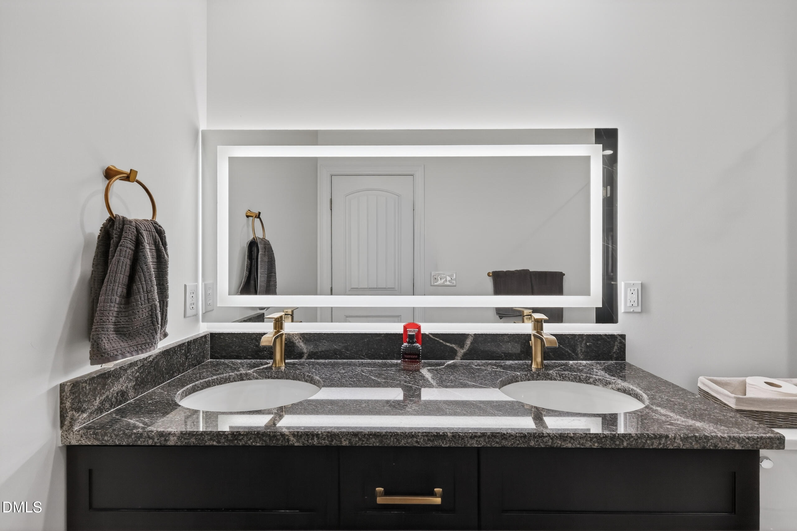 261 Character Drive Rolesville, NC 27571 - Photo 55 of 77 a bathroom with a granite countertop sink and a mirror