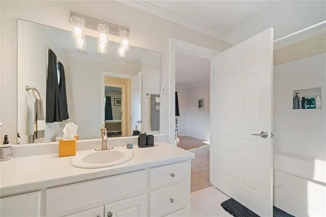 a view of a swimming pool with a yard