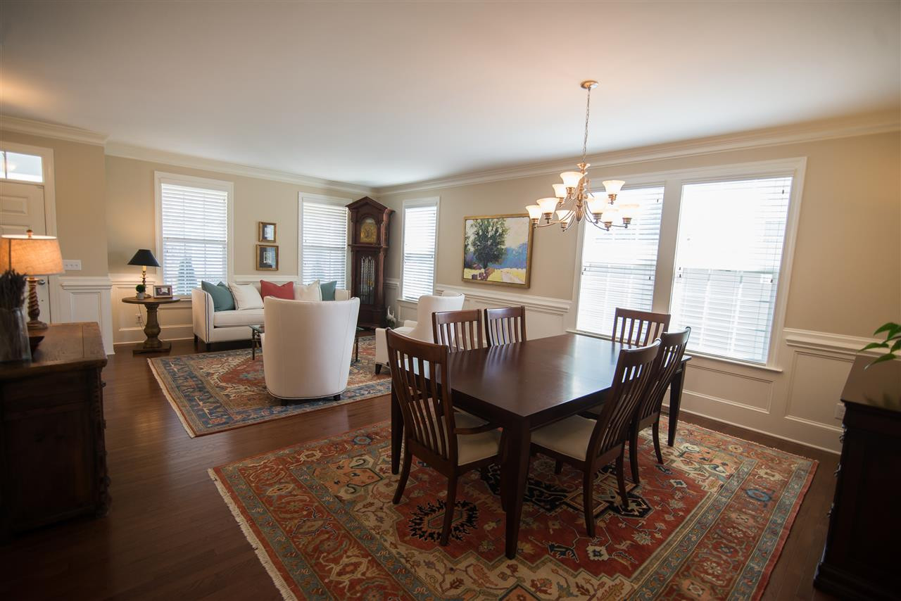 3607 Rabbit Hollow Trail Raleigh, NC 27614 - Photo 5 of 25 Wainscoting and chair rail are the perfect craftsmanship for this transitional area Dining