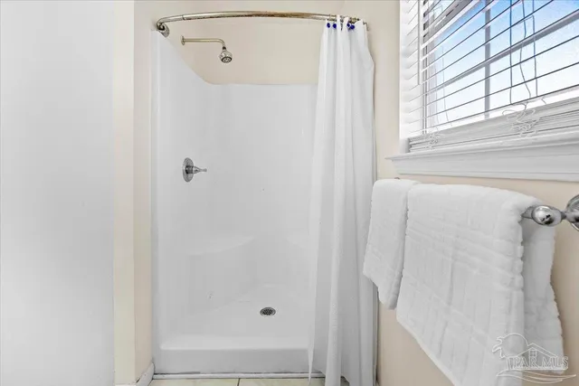 a bathroom with a shower